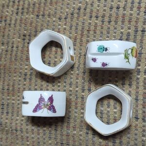 Set of 4 napkin rings letter holders vtg